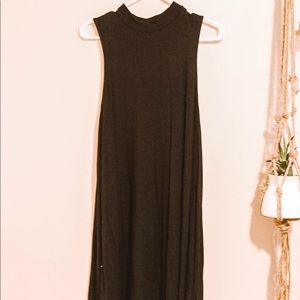 Mock neck black dress